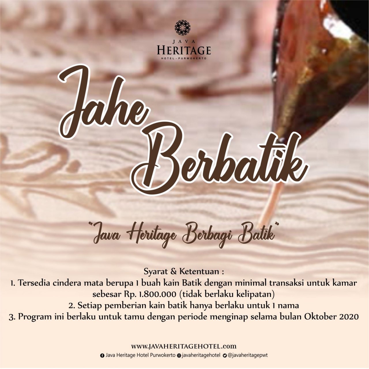 Java Heritage Beri Cinderamata Batik bagi Tamu yang Menginap