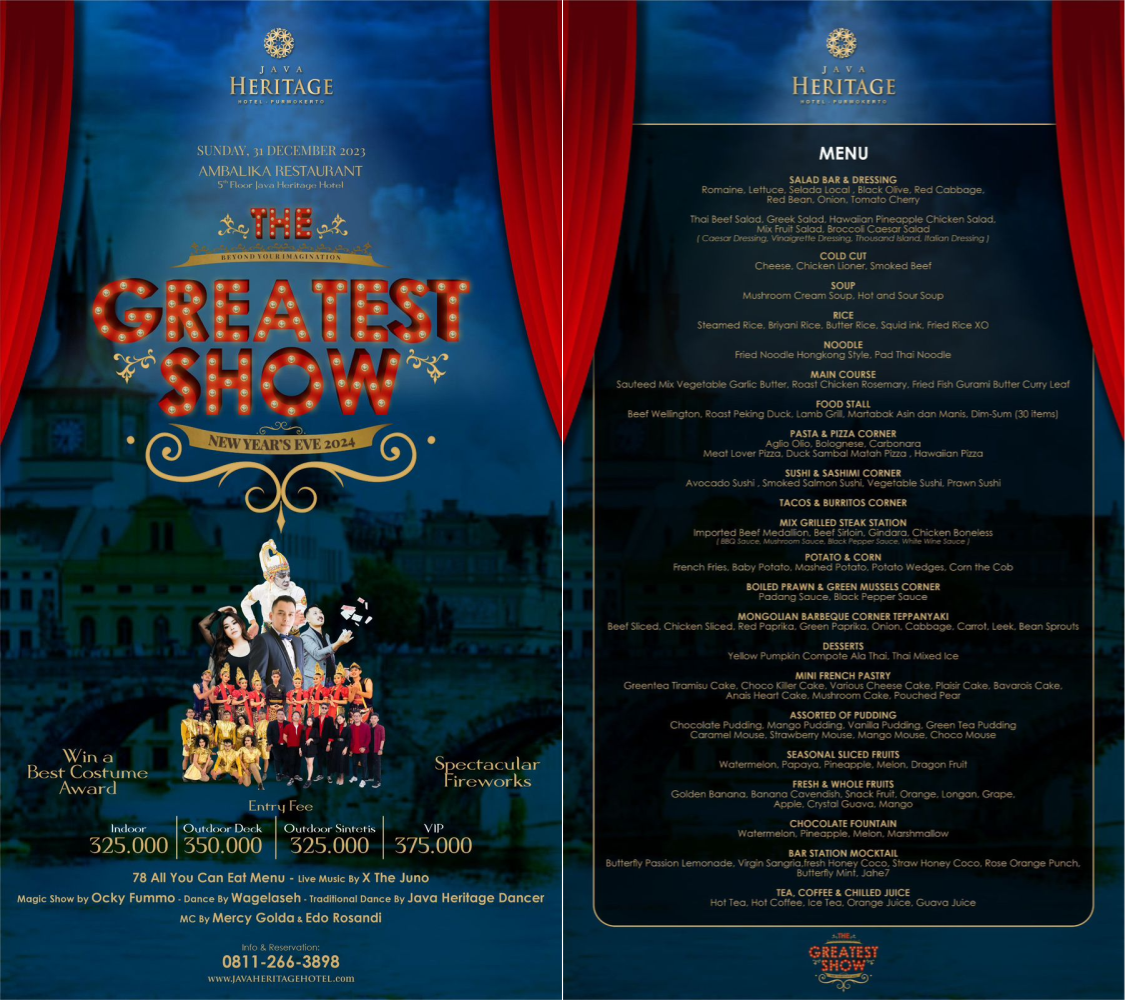 Acara Malam Penghujung Tahun Spektakuler: Java Heritage The Greatest Show New Year’s Eve Party 2024