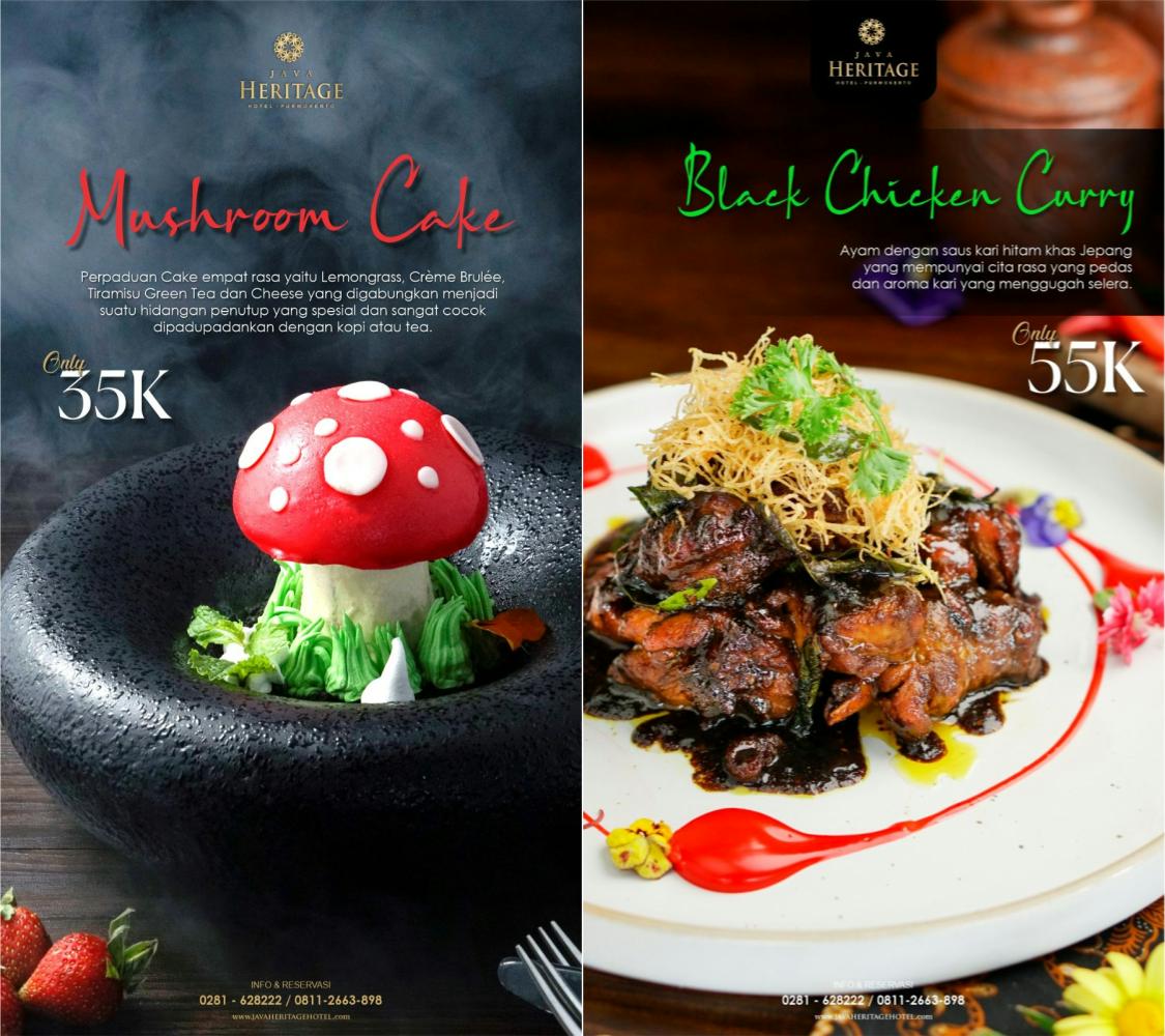 Awali Tahun Baru 2024 dengan Sajian Black Chicken Curry Khas Jepang dan Manisnya Mushroom Cake Ala Java Heritage Hotel