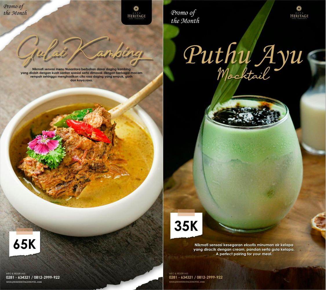 Nikmati Kehangatan Gulai Kambing dan Signature Drink Puthu Ayu Mocktail ala Java Heritge Hotel