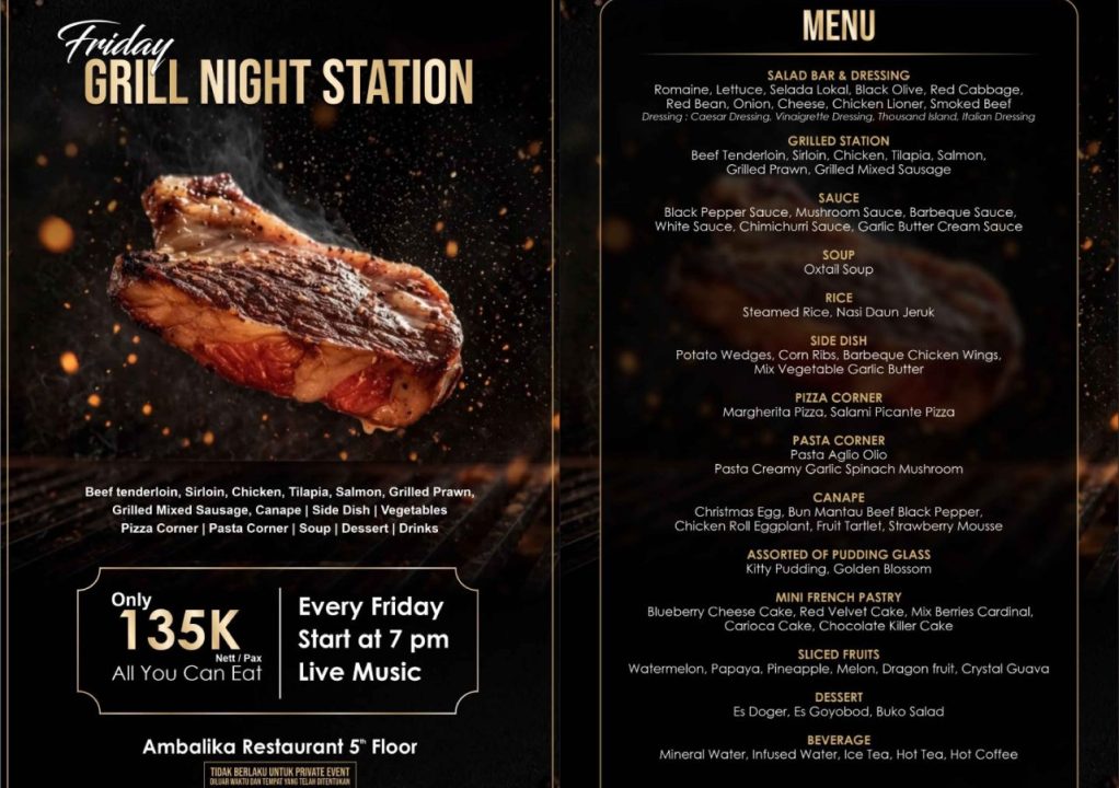 Stasiun Malam All You Can Eat Friday Grill telah Kembali!