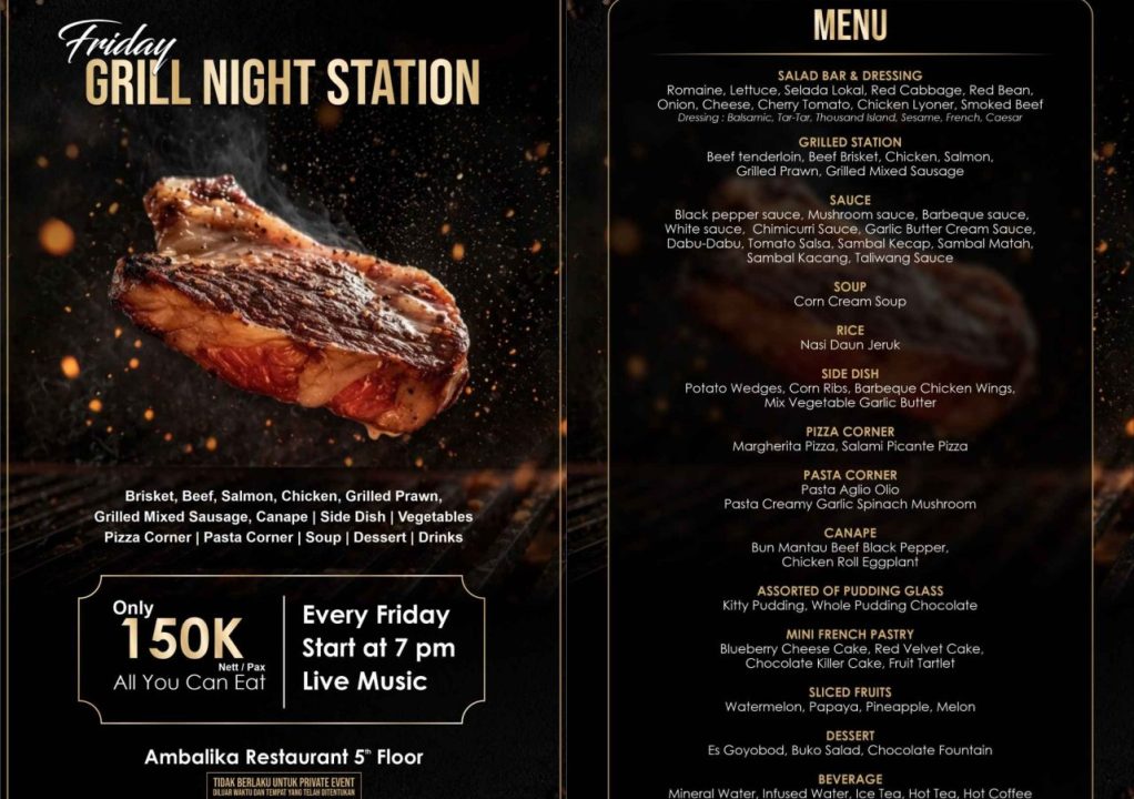 Stasiun Malam All You Can Eat Friday Grill telah Kembali!